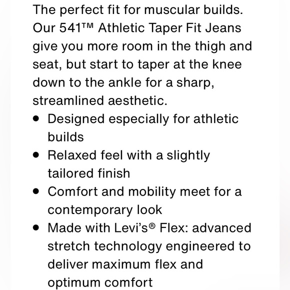🎉3XHP🎉 NWT Levi’s 541 Athletic Taper Flex Men’s Jeans - Picture 4 of 6